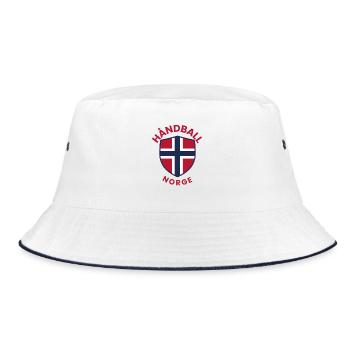 Norway's handball shield with the Norwegian flag - Bucket Hat - white/navy - Front
