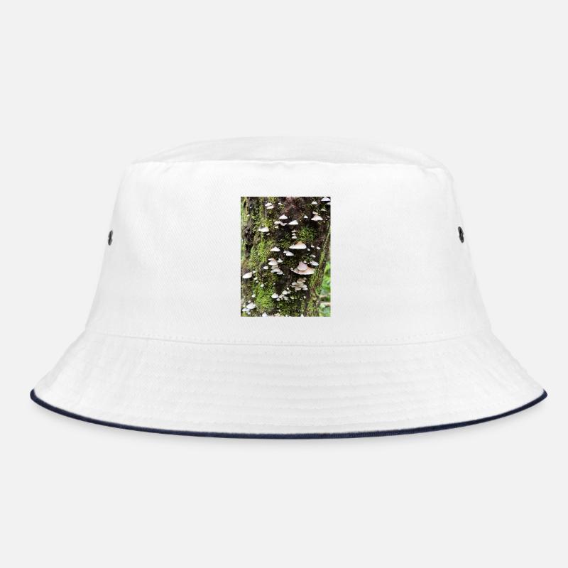 Moss-covered mushroom colony on the tree Bucket Hat