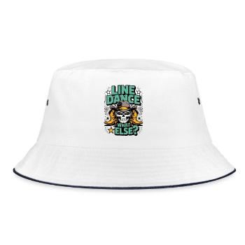 Line Dance Skull Western Boots - Bucket Hat - white/navy - Front