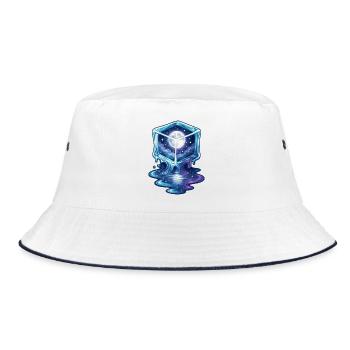 Kosmische Eiswürfel-Galaxie - Bucket Hat - Weiß/Navy - Vorne