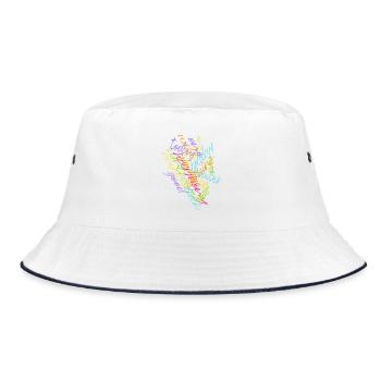 Buntes Texas Wortbild - Bucket Hat - Weiß/Navy - Vorne