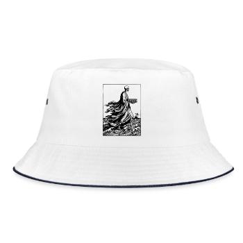 skeleton plays chess - Bucket Hat - white/navy - Front