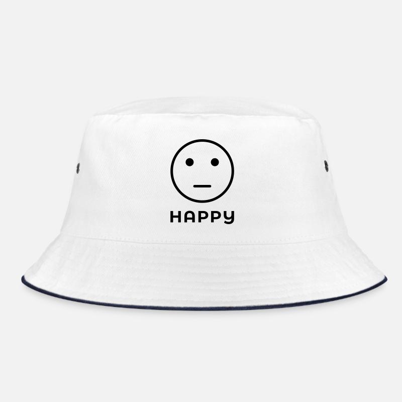 "HAPPY" Neutral Face Bucket Hat
