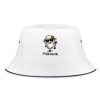 Mählanie Funny Sheep Pun Melanie Name - Bucket Hat - white/navy - Front
