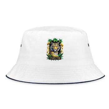 Tiger Pow - Bucket Hat - white/navy - Front