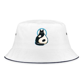 Chat-YinYang - Bucket Hat - Weiß/Navy - Vorne