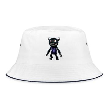 Grimbly - Bucket Hat - Weiß/Navy - Vorne