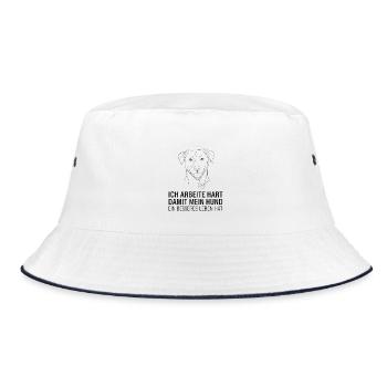 I work hard for my dog - Bucket Hat - white/navy - Front