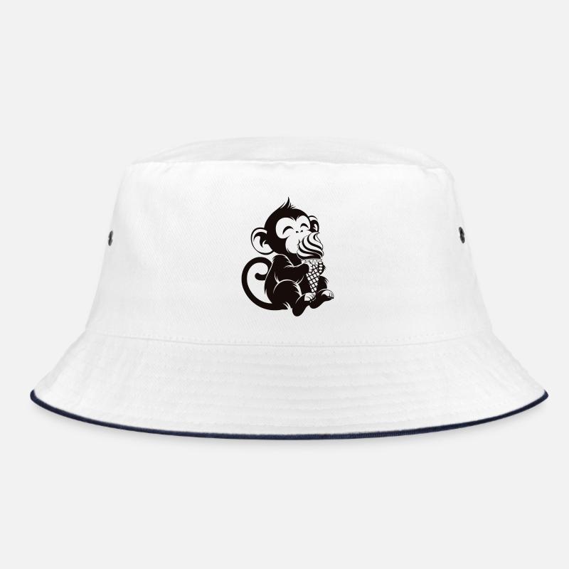 Süßer Affe mit Eis Cartoon Bucket Hat