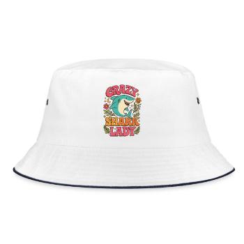 Crazy Shark Lady - Bucket Hat - white/navy - Front