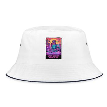 Retro Wave Kitchen - Bucket Hat - white/navy - Front