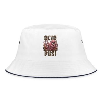 Vintage Giant Octopus Octopus - Bucket Hat - white/navy - Front