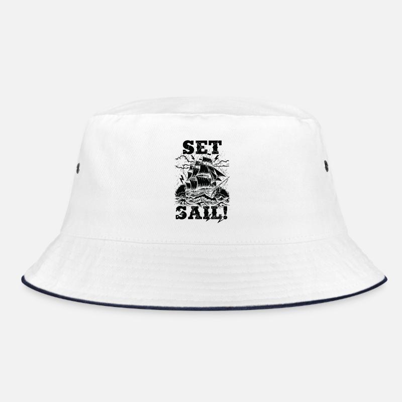 Vintage Black Storm Sail Set Bucket Hat