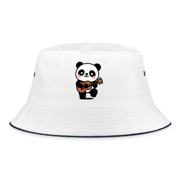 Panda kawaii musicien - dessin mignon - Bob - blanc/marine - Devant