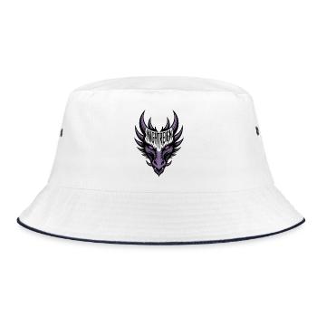 Violeter Nachtdrache - Night Reign - Bucket Hat - Weiß/Navy - Vorne