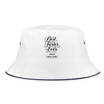 Bester Furzer Aller Zeiten – Ups, Ich Meinte Vater - Bucket Hat - Weiß/Navy - Vorne