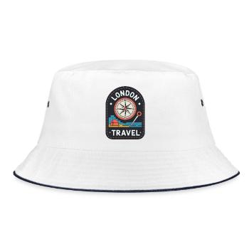 London Travel England Travel Motif - Bucket Hat - white/navy - Front
