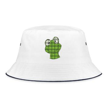 Pixel Frog Pixel Vert Smiley - Bob - blanc/marine - Devant