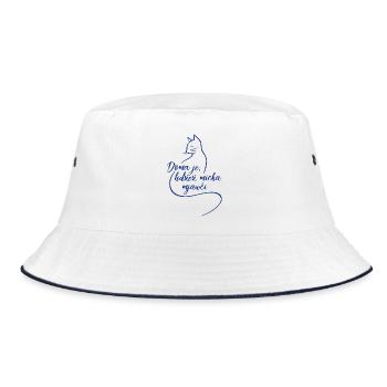Doma je, hźež micka mjawči. - Bucket Hat - Weiß/Navy - Vorne