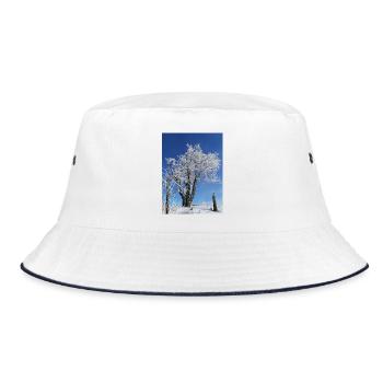 Eisige Kälte - Bucket Hat - Weiß/Navy - Vorne