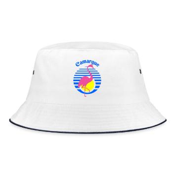 Camargue - Bucket Hat - Weiß/Navy - Vorne