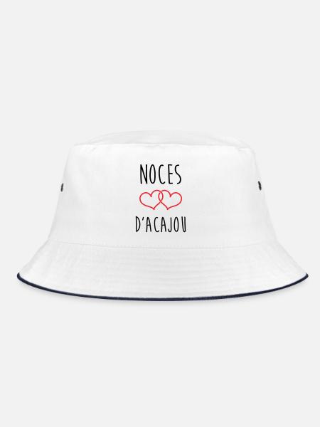 Mahogany Wedding 27 Years - Bucket Hat - white/navy - Front
