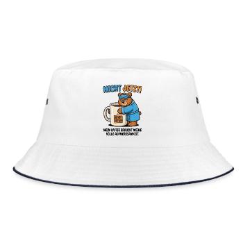 Not Now Bear Coffee Time - Bucket Hat - white/navy - Front