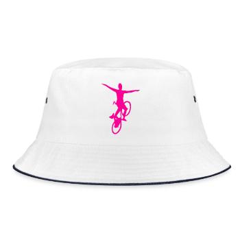 Kunstrad, Kunstradfahren, Hallenradsport - Bucket Hat - Weiß/Navy - Vorne