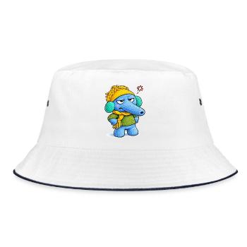 Leo Langnase annoyed - Bucket Hat - white/navy - Front