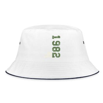 Geburtstag 1982 Geboren 1982 Geburtstag 1982 - Bucket Hat - Weiß/Navy - Vorne