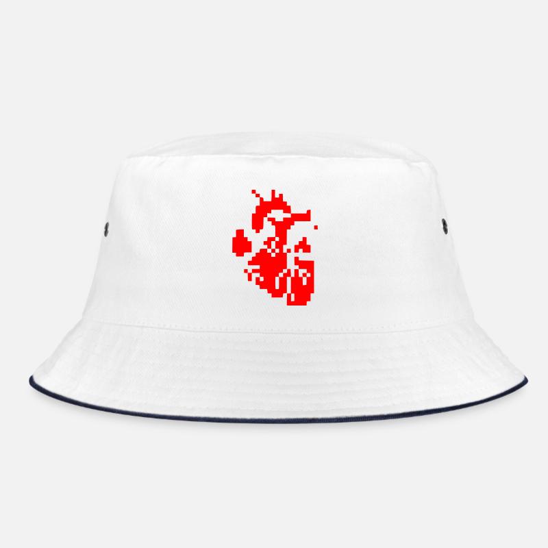 Glitch Heart Pixel Resolution Bucket Hat