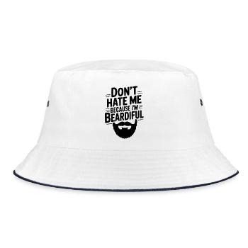 Don't Hate Me Because I'm Beardiful - Bucket Hat - white/navy - Front