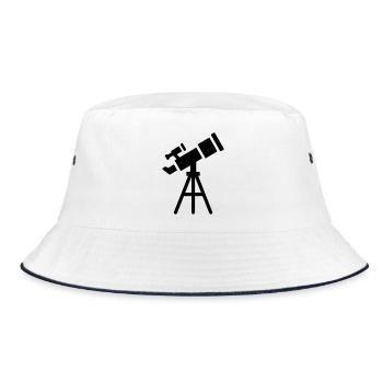 Telescope Silhouette Stars - Bucket Hat - white/navy - Front
