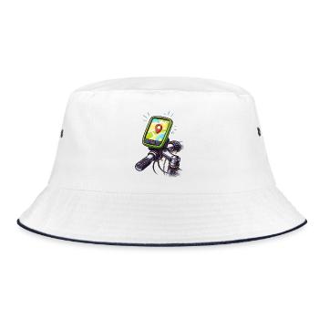 Bicycle navigation route finder - Bucket Hat - white/navy - Front