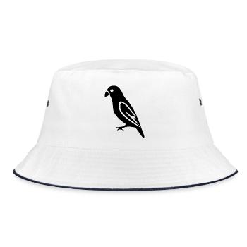 black bird gift nature lover - Bucket Hat - white/navy - Front