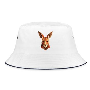 Kangaroo Australia Outback Wild Cute Kangaroos - Bucket Hat - white/navy - Front
