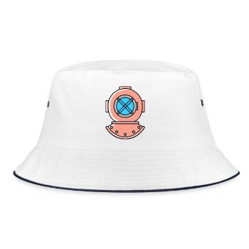 Diving helmet diving symbol - Bucket Hat - white/navy - Front