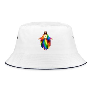Jesus Arc en Ciel Coeur Pride - Bob - blanc/marine - Devant