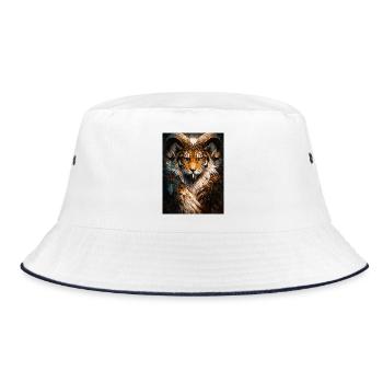 Tiger Horn Fantasy Art - Bucket Hat - white/navy - Front
