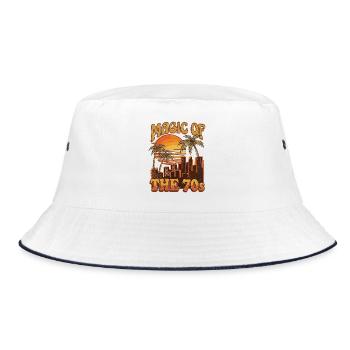 70s Love - Bucket Hat - Weiß/Navy - Vorne