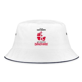 Dänemark Karte mit Flagge und Spruch - Bucket Hat - Weiß/Navy - Vorne