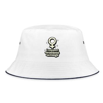 Retro Femme Symbol Aufkleber Sparkle Edition - Bucket Hat - Weiß/Navy - Vorne