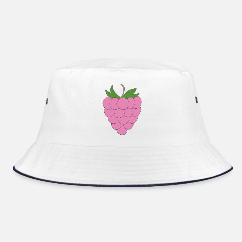 Pink Raspberry Illustration Bucket Hat