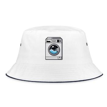 Washing Machine Comic Cute Kawaii - Bucket Hat - white/navy - Front