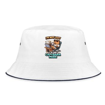 Capybara Mode Not Lazy Bear - Bucket Hat - white/navy - Front