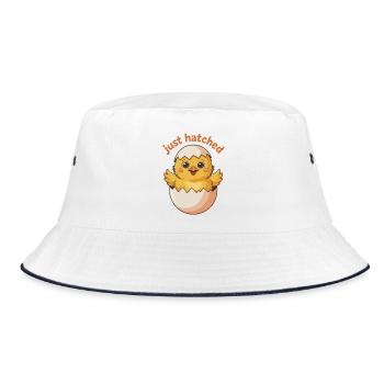 Freshly hatched chick - Bucket Hat - white/navy - Front