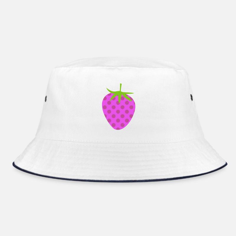 Strawberry Dots Dots Fruit Pink Dots Pattern Bucket Hat