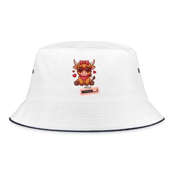 Vache avec des lunettes en forme de cœur et un bandana - Bob - blanc/marine - Devant