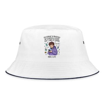 Gen Z Life Lack of Sleep Coffee - Bucket Hat - white/navy - Front