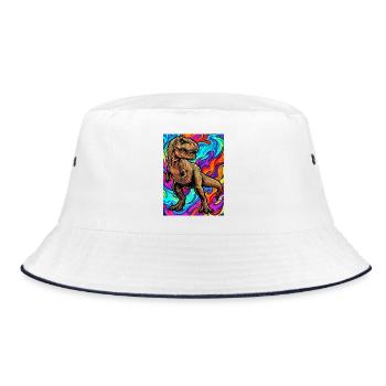 dinosaur - Bucket Hat - white/navy - Front